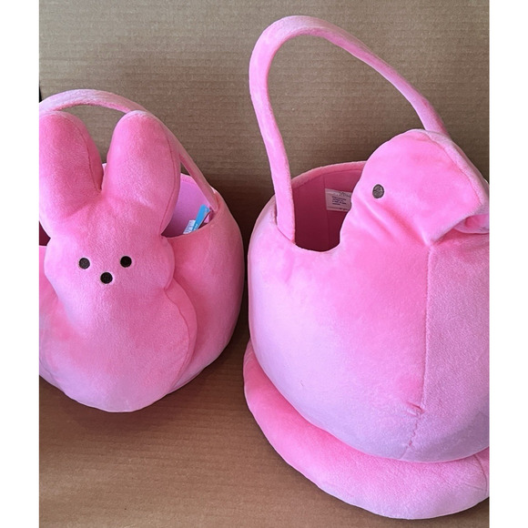 PEEPS Pink Plush Easter Baskets (1) Jumbo Chick -(1) Medium & Yellow Bunny Lot/3 - Picture 8 of 16